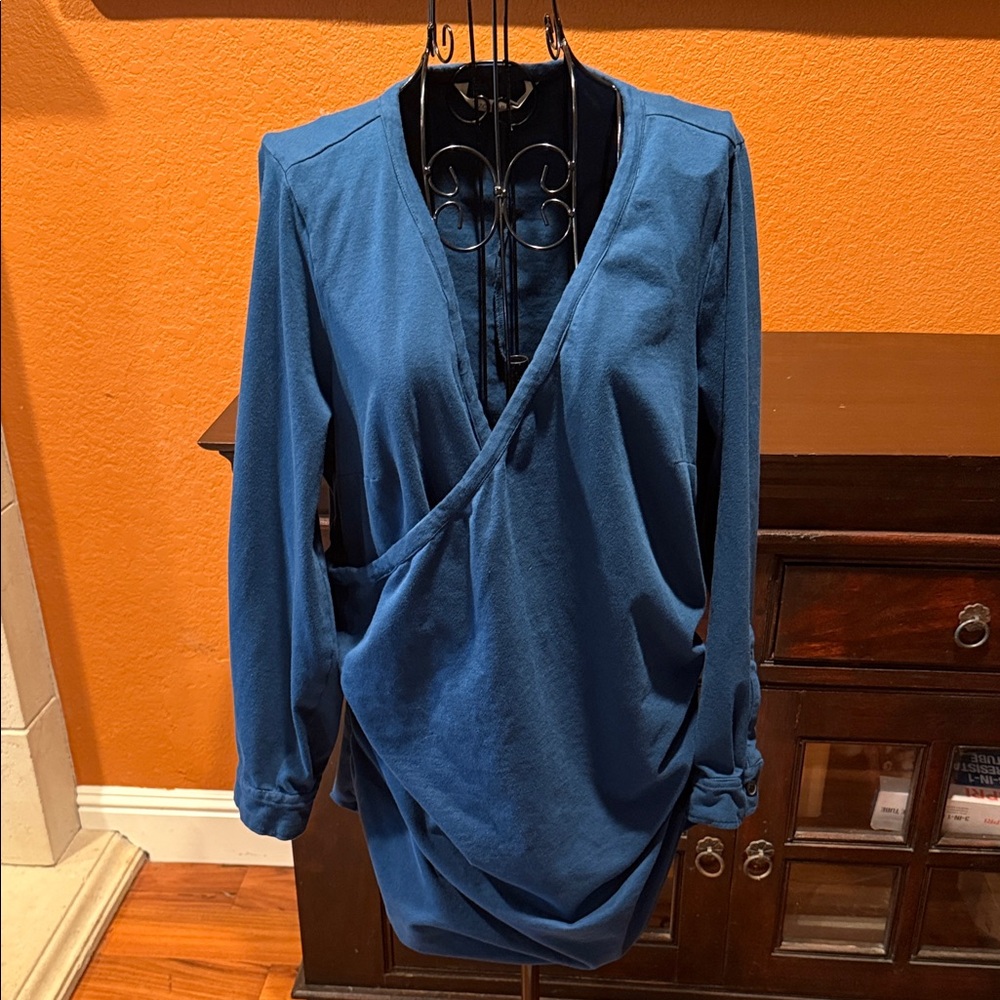 Zapelle Plus Size 1x 18w Blue Women's Wrap Top